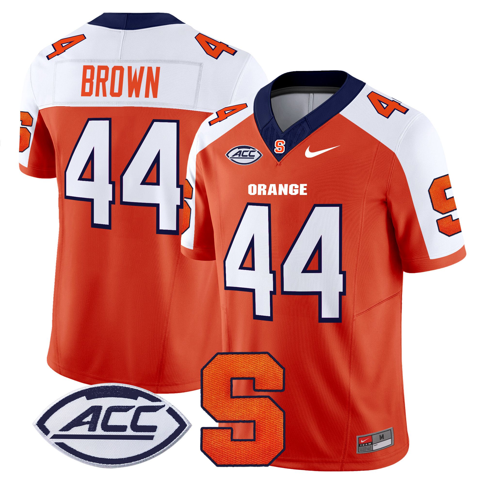 Men Syracuse Orange #44 Brown Orange Nike 2024 Vapor Limited NCAA Jersey->ncaa teams->NCAA Jersey